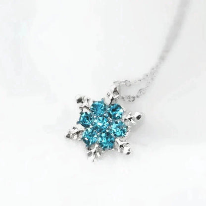 Aqua Flower Star Curb Chain Pendant