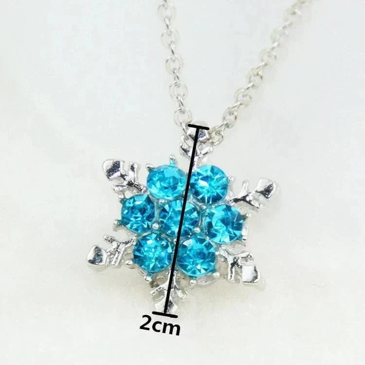 Aqua Flower Star Curb Chain Pendant