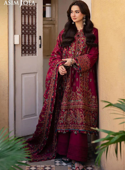 Qalamkar Luxury Embroidered Velvet 3 Piece Unstitched Suit QLM24LVE BK-04 KESIA