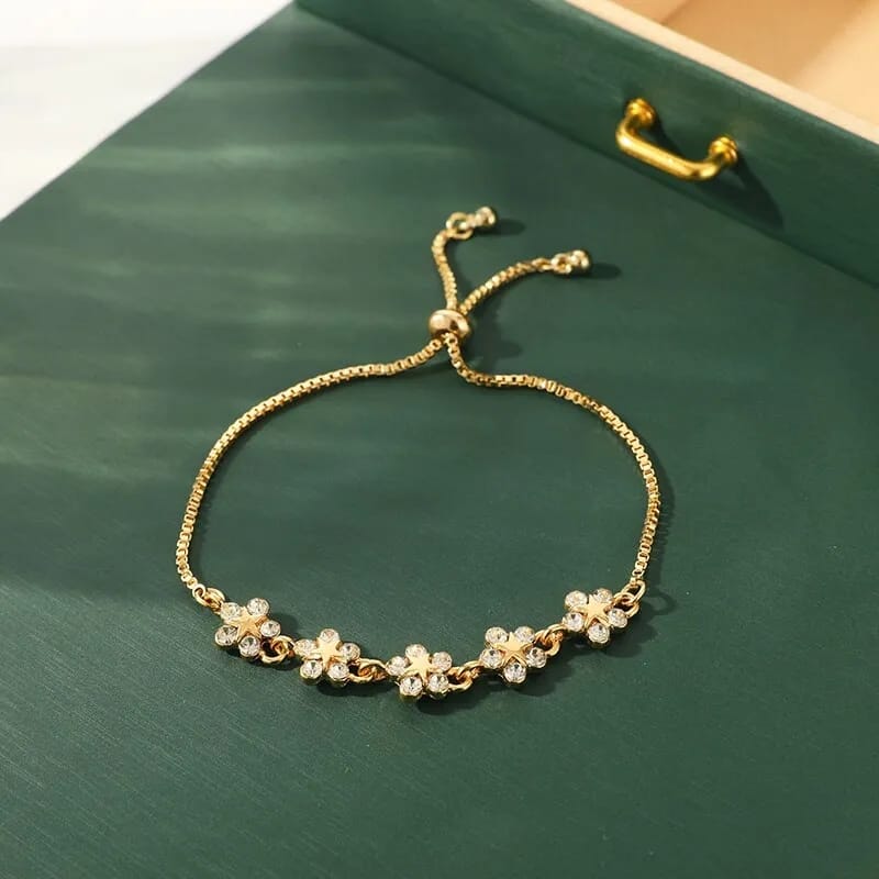 Star Flower Chain Bracelet Adjustable